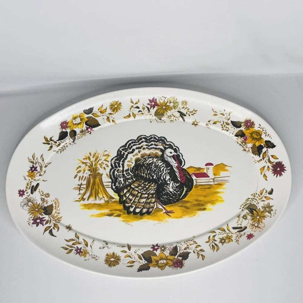 Vintage Apollo Ware Melmac By‎ Alexander Barna Turkey Day Thanksgiving Platter